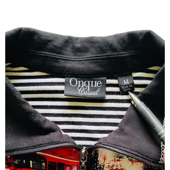 ONQUE CASUAL Womens’s Zip Sweater Jacket Size Medium - Picture 2 of 10